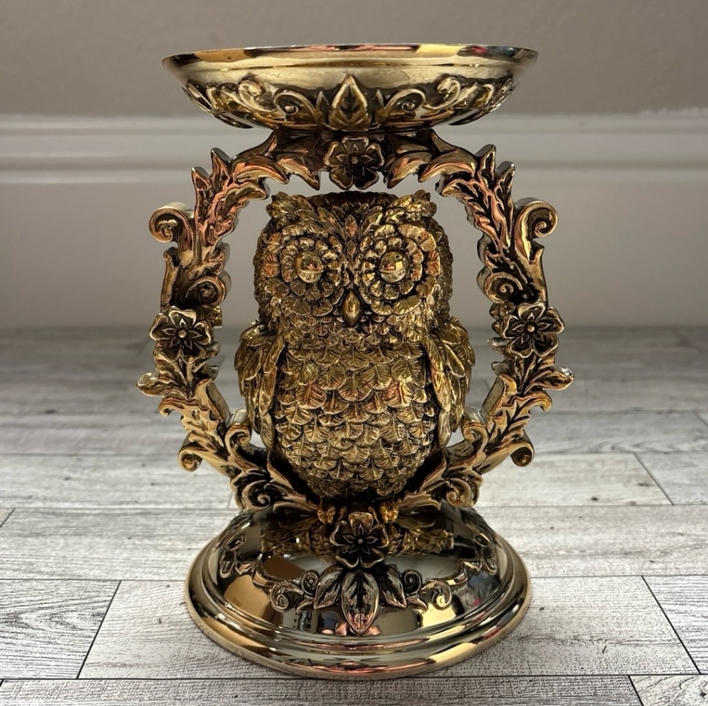 Bath and body works Ornate Owl Pedestal 3-Wick Candle Holder